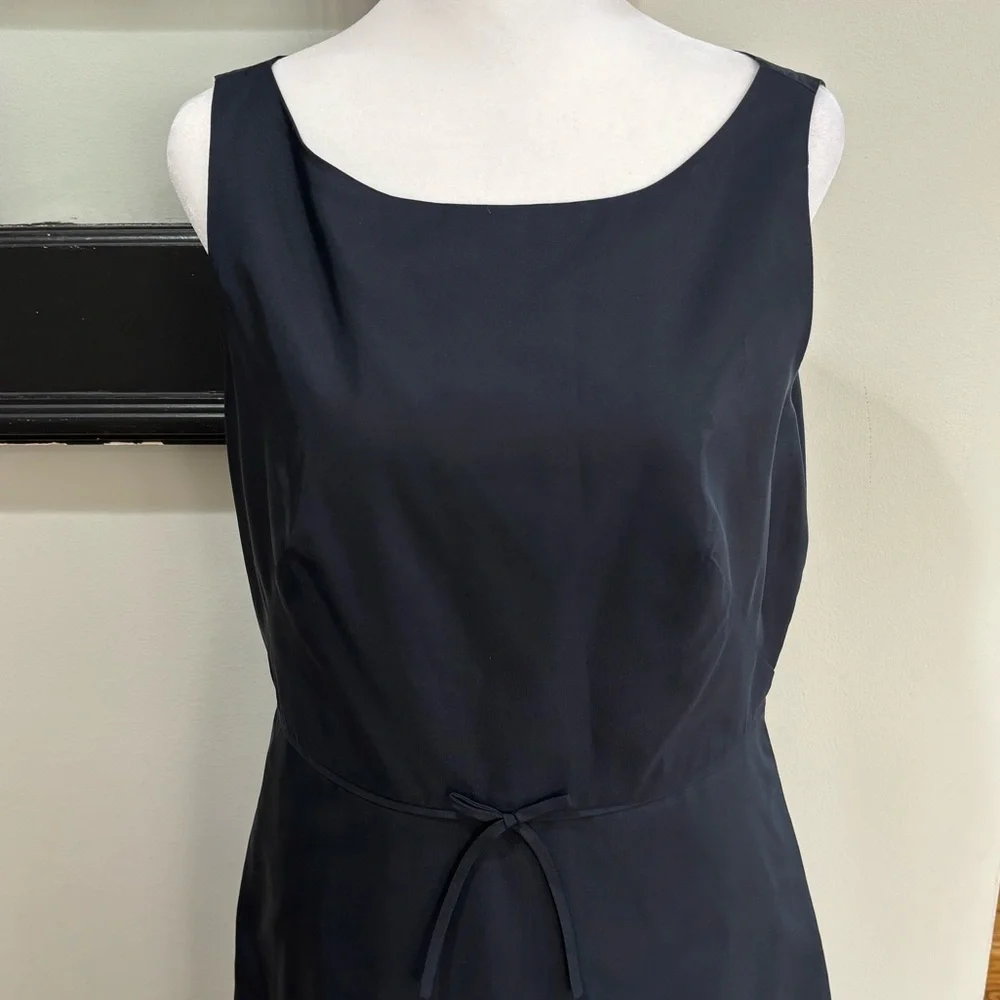 J.Crew 100% Silk Dress Contemporary Dark Navy Vintage Career Event Size 8 Tall